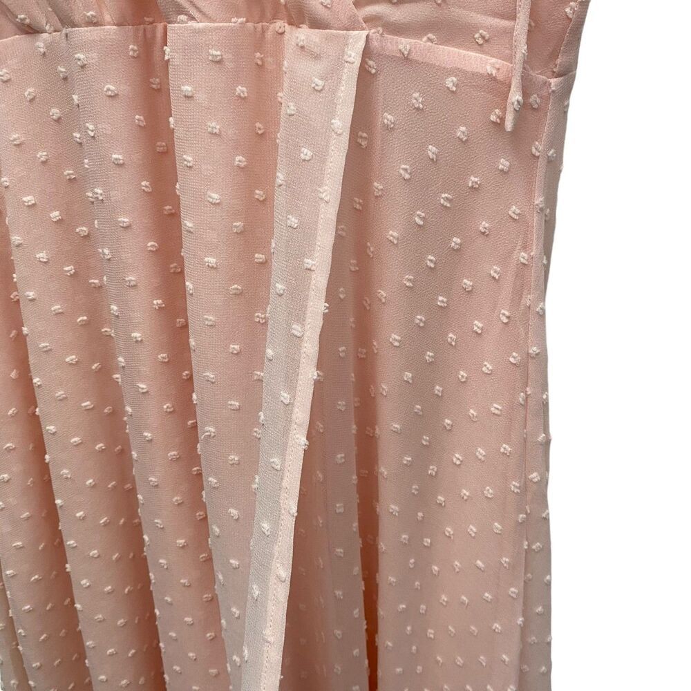 LULUS Romantic Possibilities True Blush Swiss Dot Maxi Dress Size M - Picture 7 of 13